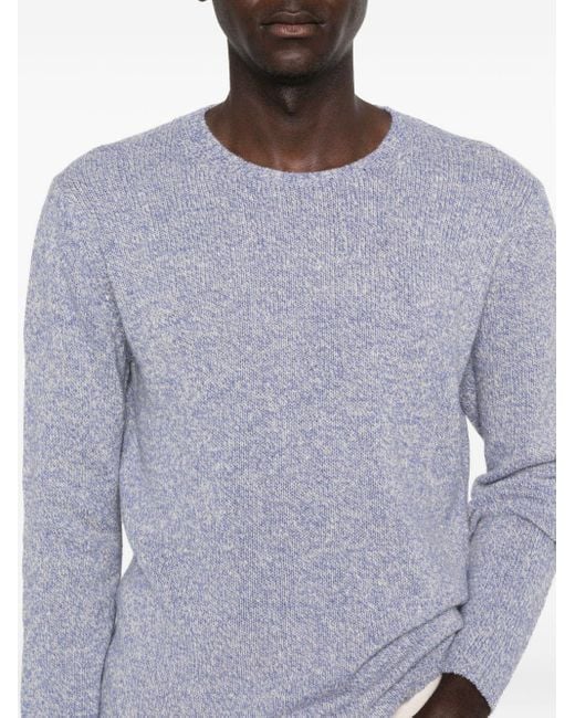 Auralee Purple Wool And Cotton Crewneck Jumper for men