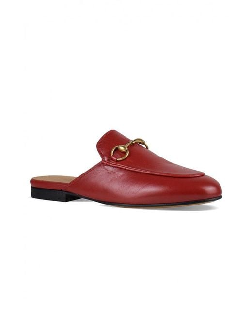 Gucci Red Princetown Slides