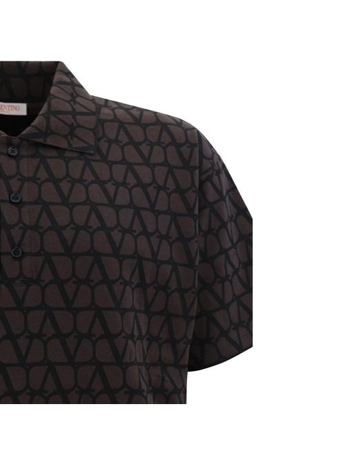 Valentino Toile Ikonograph Polohemd in Black für Herren
