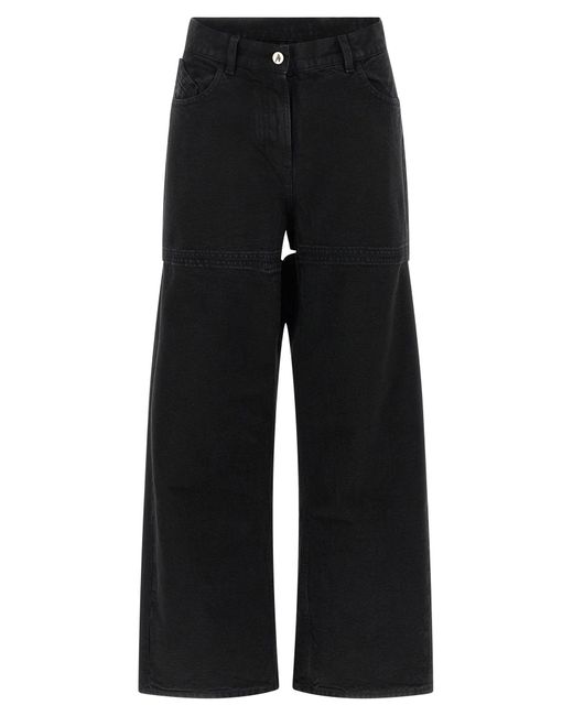 The Attico Black Garment-Dyed Cotton Denim Jeans