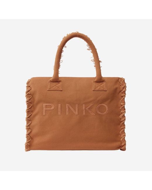 Pinko Brown Shopper Bag Cotton