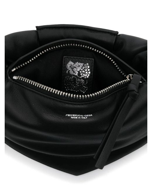 FEDERICO CINA Black Midi Tortellino Bag