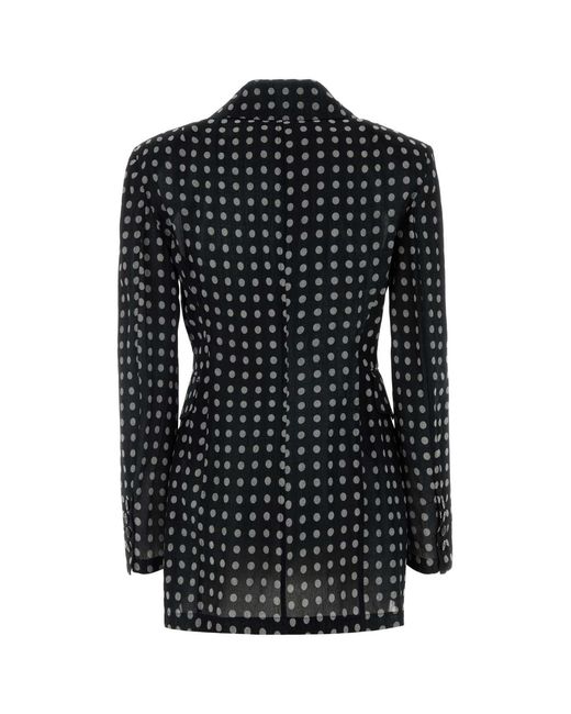Ermanno Scervino Black Printed Organza Blazer