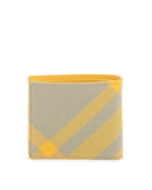 Burberry BI Fold Check Brieftasche in Yellow für Herren