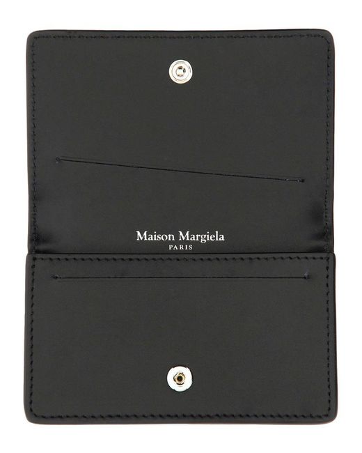 Maison Margiela Black Leather Card Holder Wallets for men