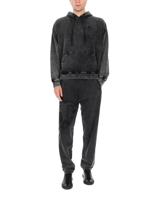 DIESEL Black Relaxed Elasticated Pants for men