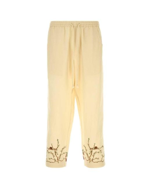 BAZISZT White Cream Cotton Blend Avian Pant