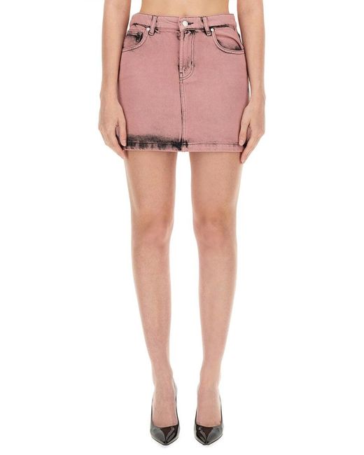 Moschino Pink Solid Mini Skirt