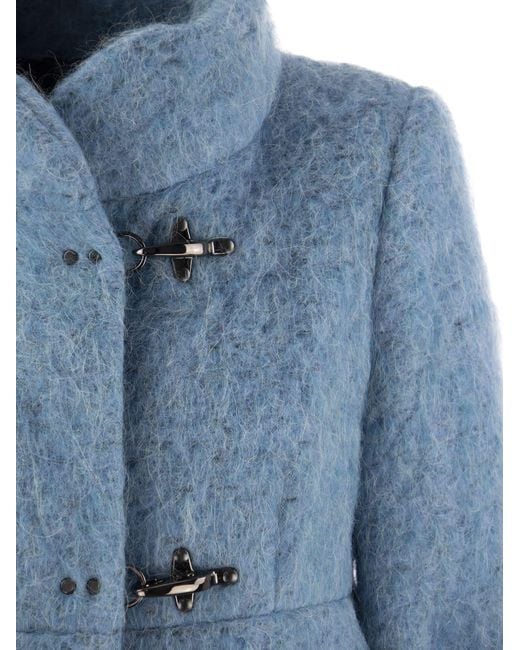 Fay Blue Romantic Wool, Mohair And Alpaca Blend Coat