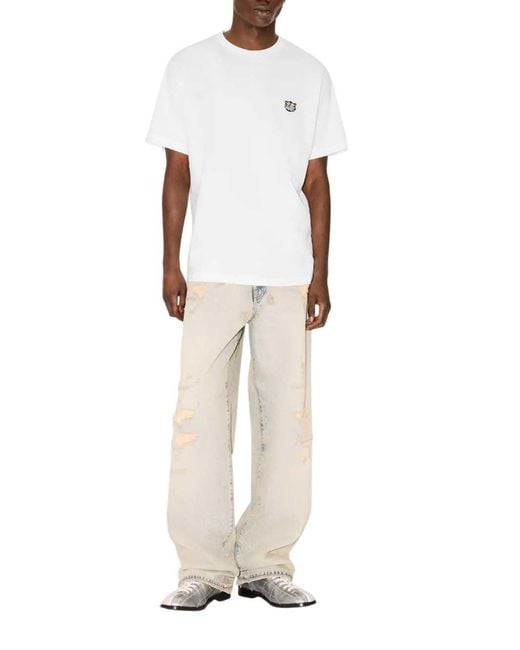 KENZO White Embroidered Wild Tiger" Cotton T Shirt