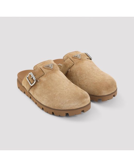 Prada Brown Suede Sabot