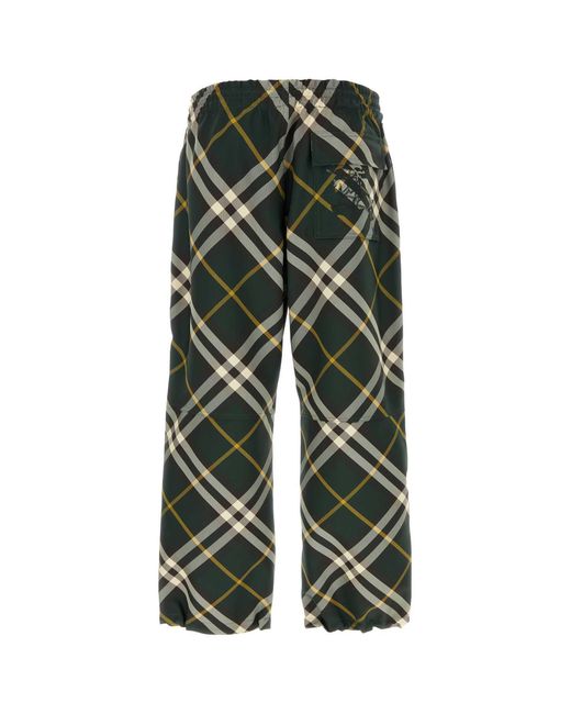 Burberry Black Dark Check Trousers For for men