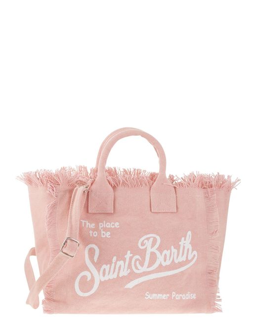 Mc2 Saint Barth Colette Fringed Canvas Bag in het Pink