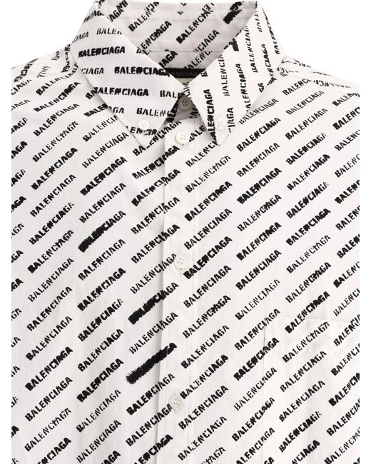 Camisa con logotipo Balenciaga de hombre de color White