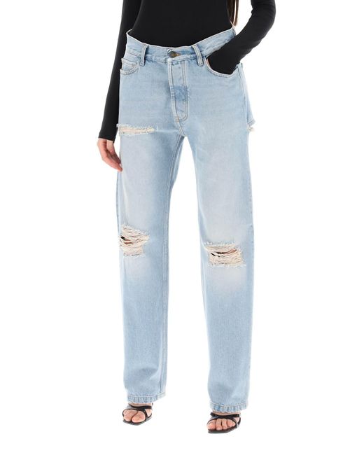 Jeans Naomi con strappi e cut out di DARKPARK in Blue