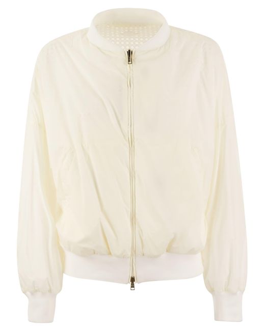 Spring Lace and Ecoage Reversible Bomber Jacket Herno en coloris White