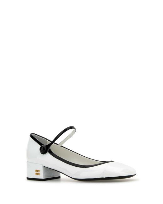 Miu Miu White Leather Pumps