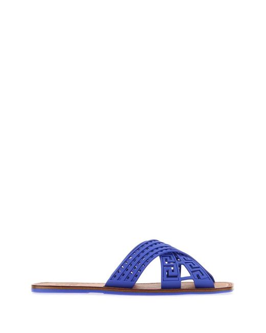 Versace Blue Rubber Slippers