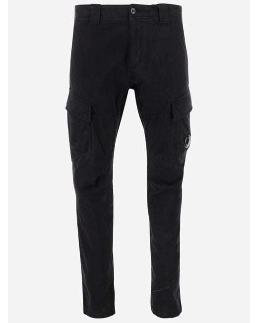 Stretch Cotton Cargo Pants di C P Company in Black