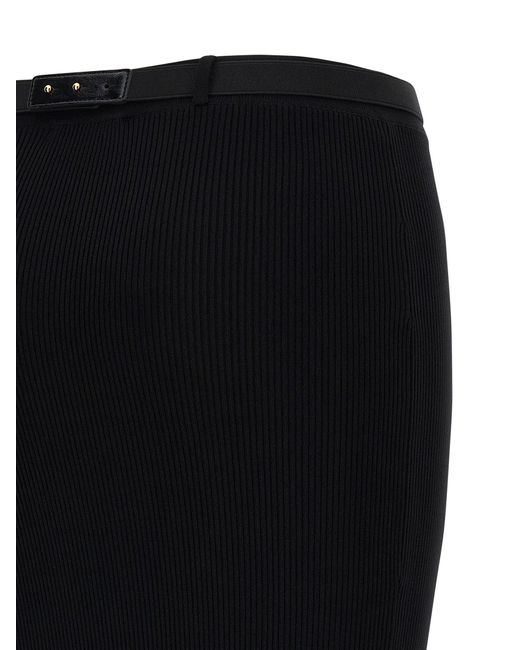 Elisabetta Franchi Elisabetta -franchi Geribbelde Gebreide Rok in het Black