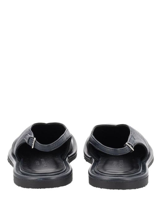 Studio Nicholson Gray Deerskin Micro Rubber Flats