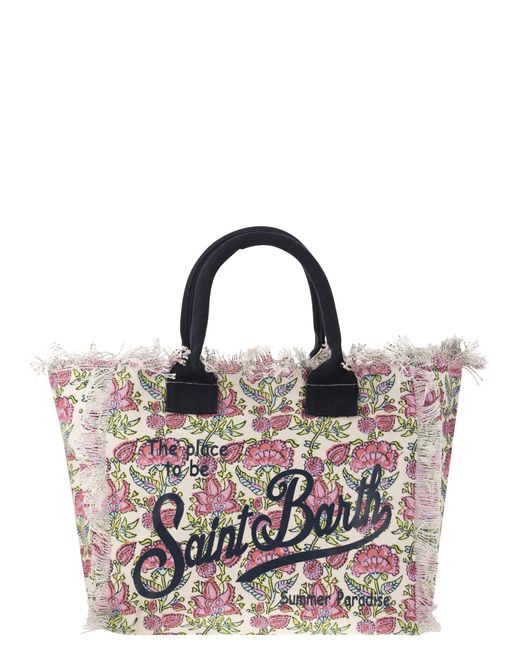 Mc2 Saint Barth Pink Vanity Canvas -Tasche mit Blumendruck