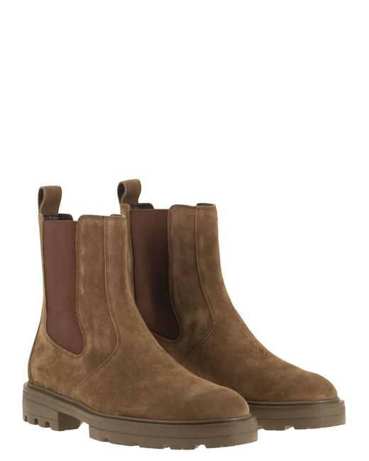 H673 Suede Chelsea Bottes Hogan pour homme en coloris Brown
