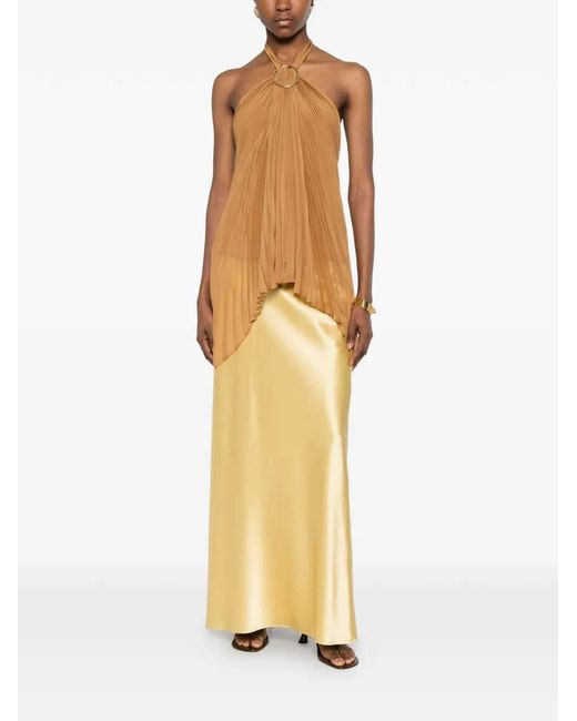 Max Mara Brown Mxevalzer Ring-Pleated Top