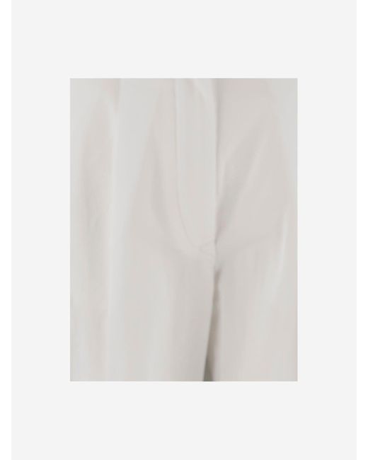 THE LATEST White Elegant Stretch Cotton Pants
