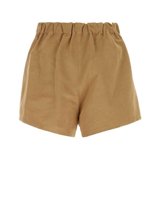 Prada Natural Biscuit Cotton Blend Shorts