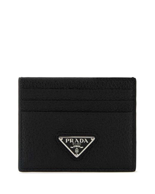 Prada Black Leather Card Holder for men
