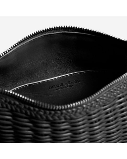 J.W. Anderson Black Woven Leather Loafer Bag