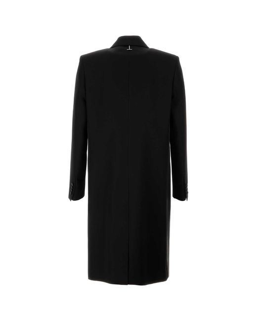 McQueen Black Wool Coat for men