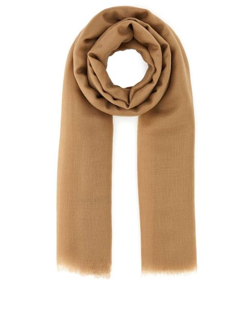 Ferragamo Natural Salvatore Camel Cashmere Scarf