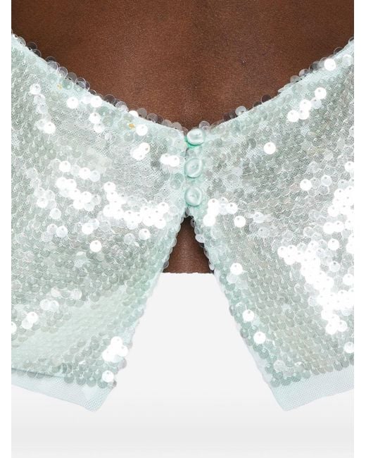 Forte_forte Blue Sequined Top