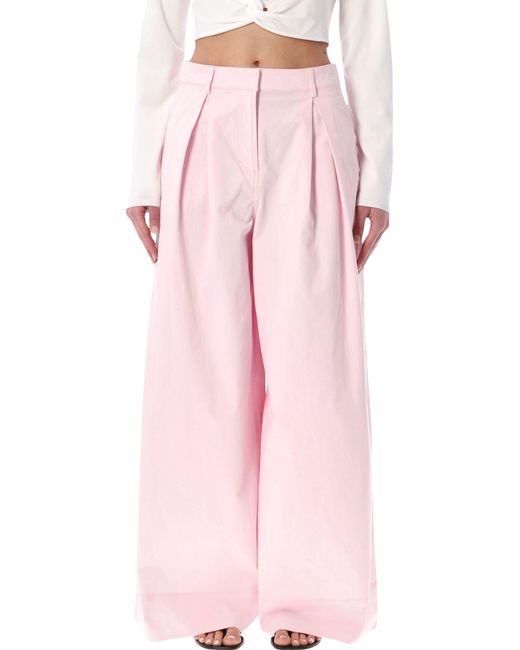 THE GARMENT Pink Wide Cotton Avelino Pleated Pants