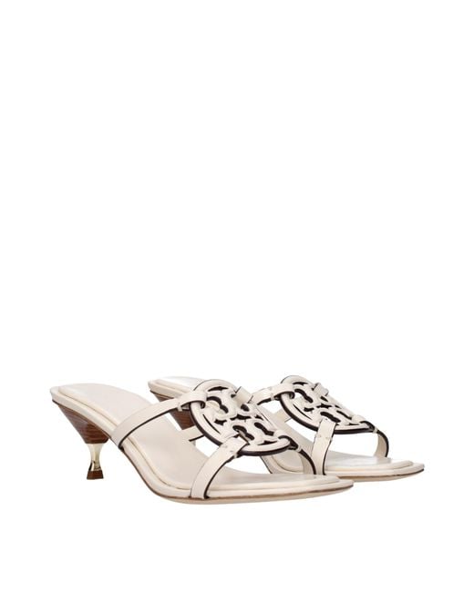 Tory Burch Metallic Sandals Light/Cream Leather
