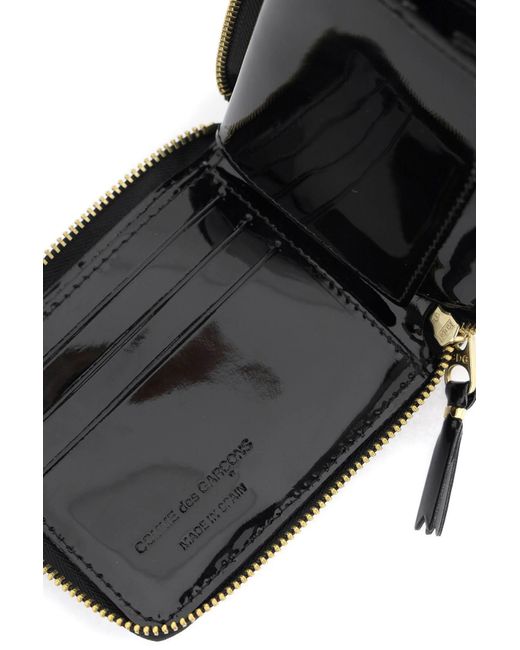 Comme des Garçons Comme des Garcons Brieftasche Reißverschluss um Patentleder Brieftasche mit Reißverschluss in Black für Herren