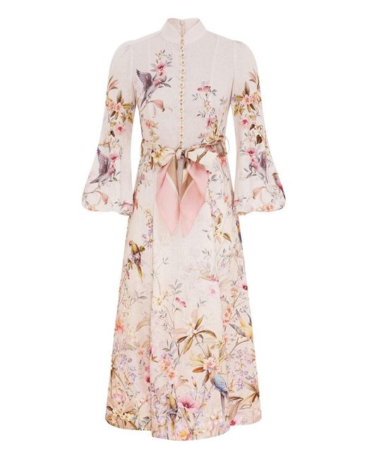 Zimmermann Pink Midi Dress "Rebellion"
