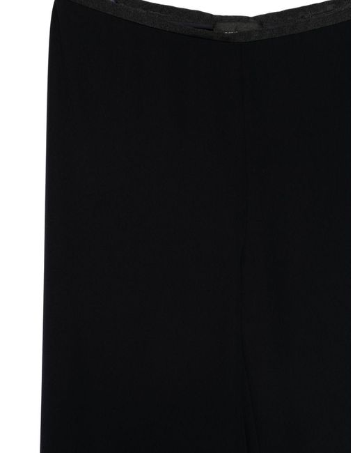 Emporio Armani Black Cady Straight-Leg Trousers