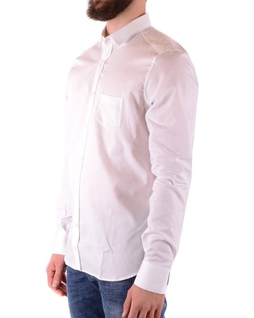 Neil Barrett Pink Classic Long Sleeve Cotton Shirt With Round Neck And Button Fastening for men