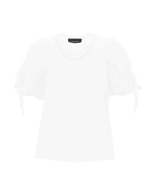 T-Shirt Con Maniche A Sbuffo di Simone Rocha in White