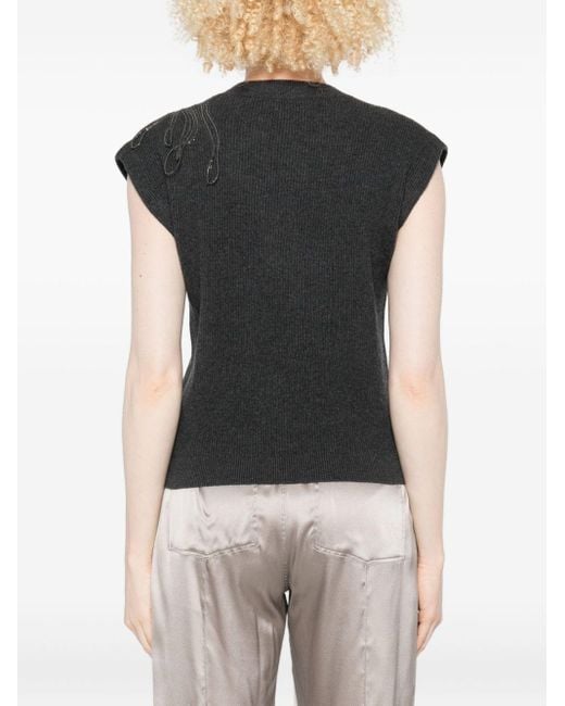 Brunello Cucinelli Black Cashmere Tank Top