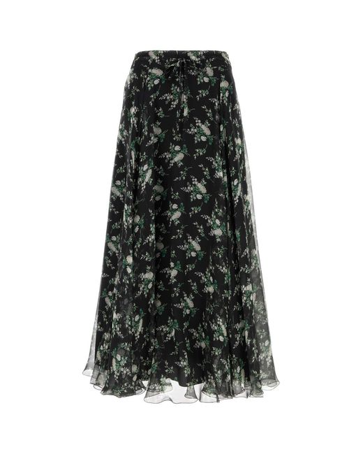 Dolce & Gabbana Black Multicolour Floral Print Skirt