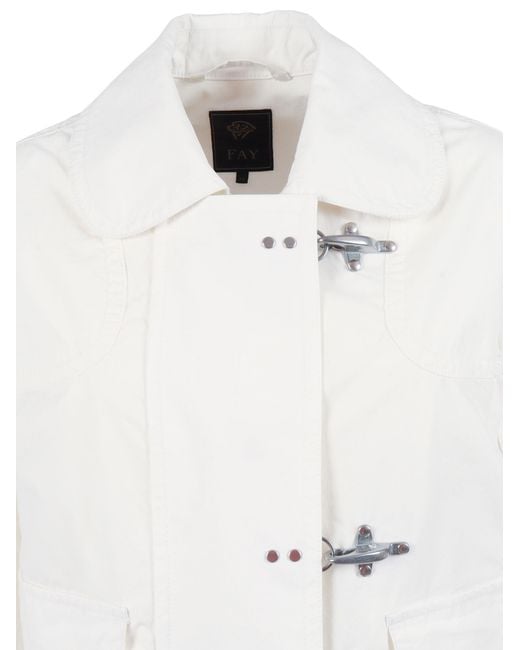 Fay White 3 Gangi Bomber Cotton Polyamide Jacket