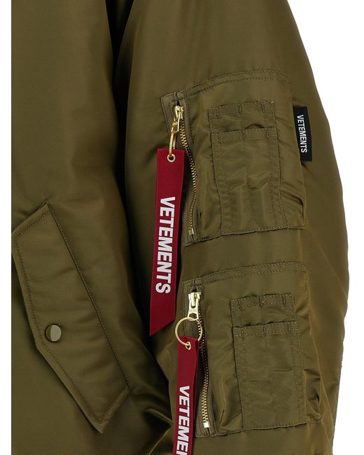 Vetements 'alpha Industries Edition' Omkeerbare Bomberjack in het Green voor heren