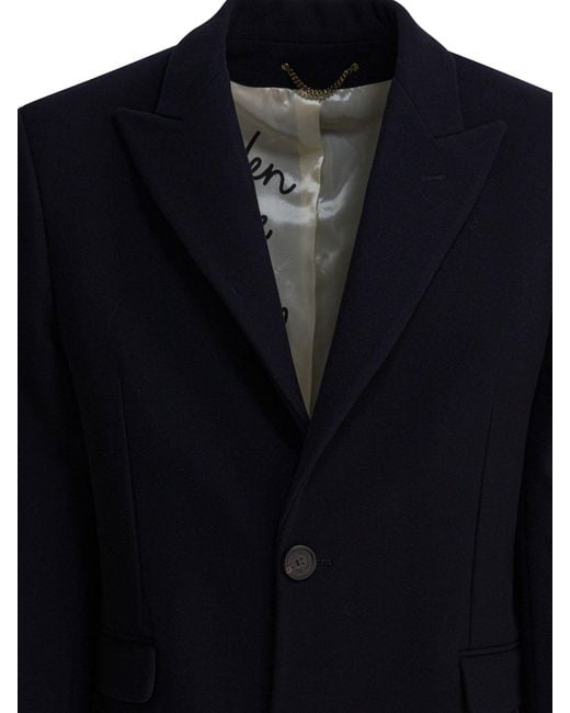 Golden Goose Deluxe Brand Black Single-Breasted Wool Coat