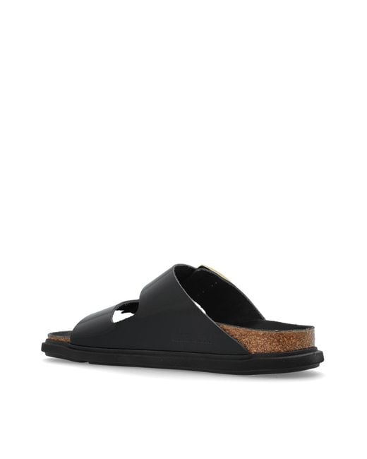 Birkenstock Black Arizona Droplet Buckle High Shine Slides