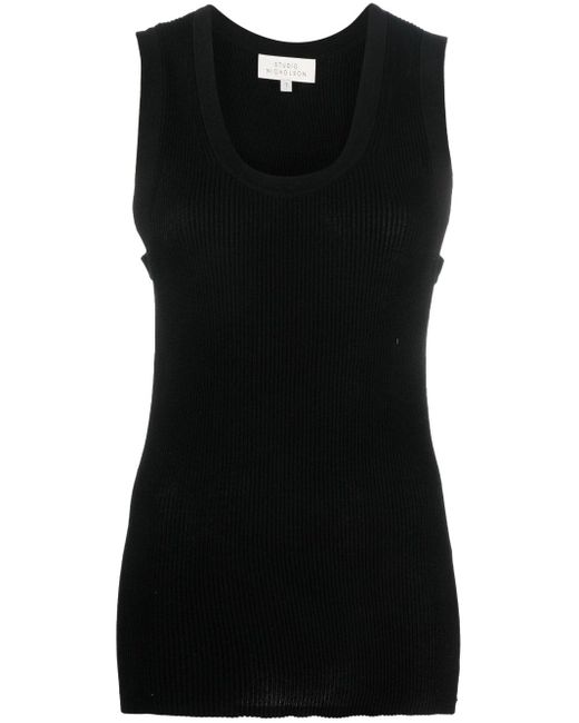Studio Nicholson Nicholson Rib Vest Study in het Black voor heren