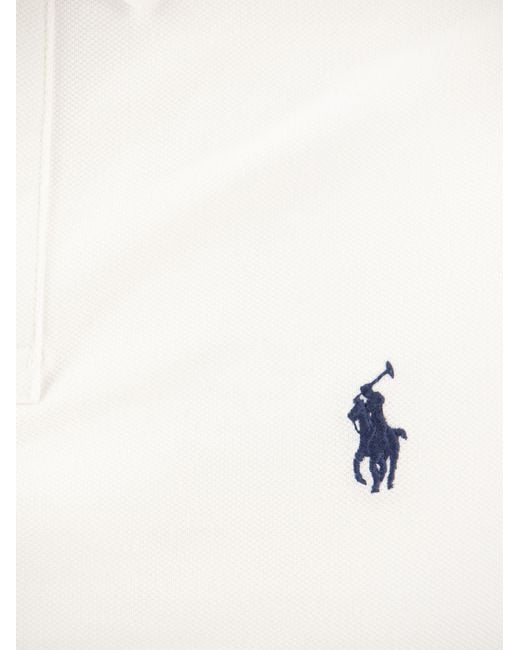 Polo Ralph Lauren White Slim-Fit Pique Polo Shirt for men